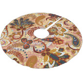 Indian Paisley: Blumenbraun Vintag Polyester Weihnachtsbaumdecke (Schrägansicht)