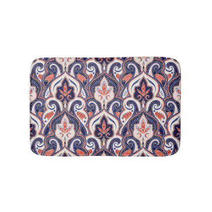 Indian Paisley: Blumenmedaille Nahtlos. Badematte