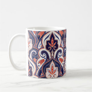 Indian Paisley: Blumenmedaille Nahtlos. Kaffeetasse