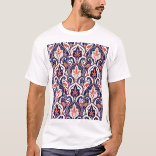 Indian Paisley: Blumenmedaille Nahtlos. T-Shirt