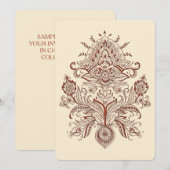 Indian Paisley Einladung (Vorne/Hinten)