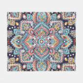 Indian Paisley: Ethnisches Mandala Muster Fleecedecke (Vorderseite (Horizontal))