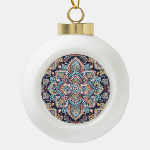 Indian Paisley: Ethnisches Mandala Muster Keramik Kugel-Ornament