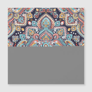 Indian Paisley: Ethnisches Mandala Muster Magnetkarte