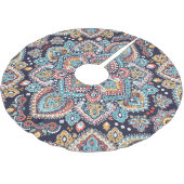 Indian Paisley: Ethnisches Mandala Muster Polyester Weihnachtsbaumdecke (Schrägansicht)