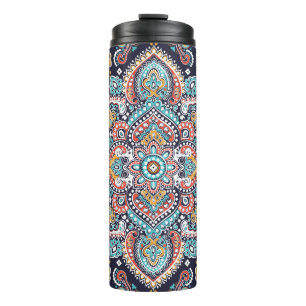 Indian Paisley: Ethnisches Mandala Muster Thermosbecher
