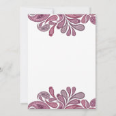 Indian Paisley Gold Wedding Einladung (Rückseite)