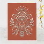 Indian Paisley - Grußkarte Karte (Gelbe Blume)