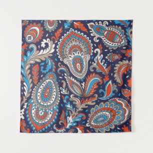 Indian Paisley Medallion Ethnisches Muster. Wandteppich