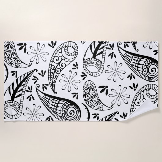 Indian Paisley Pattern Mankolam Strandtuch (Vorderseite)