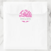 Indian Paisley Save the Date Runder Aufkleber (Tasche)