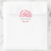 Indian Paisley Save the Date Runder Aufkleber (Tasche)