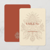 Indian Paisley - Tischnummer Card (Vorne/Hinten)