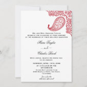 Indian Paisley Wedding Einladung (Vorderseite)