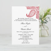 Indian Paisley Wedding Einladung (Stehend Vorderseite)