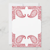 Indian Paisley Wedding Einladung (Rückseite)