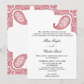 Indian Paisley Wedding Einladung (Vorne/Hinten)