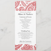 Indian Paisley Wedding Program Programm (Vorderseite)