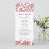 Indian Paisley Wedding Program Programm (Stehend Vorderseite)