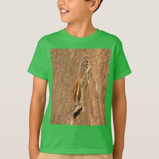 Indian Palm Eichhörnchen auf einem Baumstamm T-Shirt (Vorderseite)