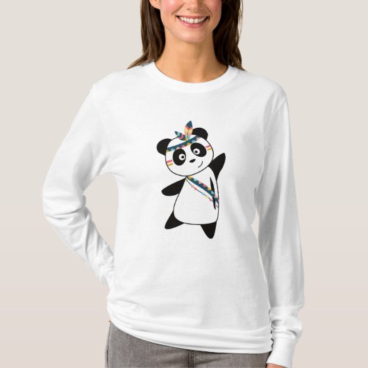 Indian Panda Bear Fashing Teddy Feather Niedlich T-Shirt (Vorderseite)
