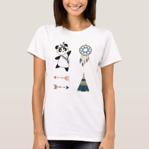 Indian Panda Bear Sticker Set Teepe T-Shirt