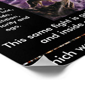 Indian Parable: Zwei Wölfe Poster (Ecke)