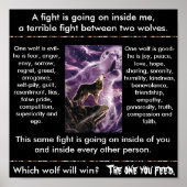 Indian Parable: Zwei Wölfe Poster (Vorne)