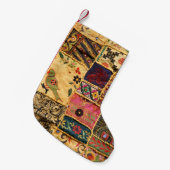 Indian Patchwork: Hampi Market Cloth. Kleiner Weihnachtsstrumpf (Vorderansicht (hängend))