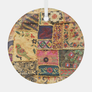 Indian Patchwork: Hampi Market Cloth. Ornament Aus Glas