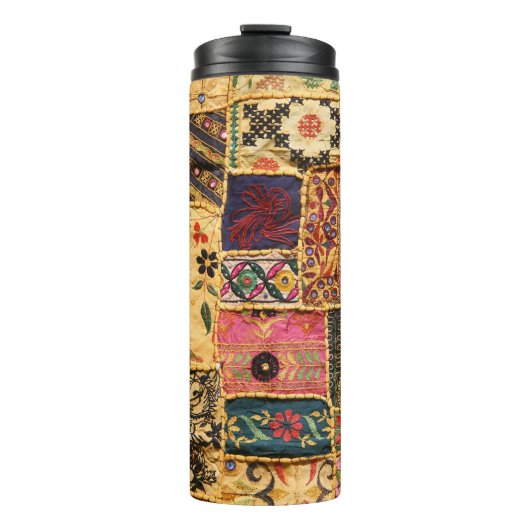 Indian Patchwork: Hampi Market Cloth. Thermosbecher (Vorderseite)