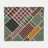 Indian Patchwork: Texturierte Leinwand Imitation. Fleecedecke (Vorderseite (Horizontal))