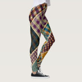 Indian Patchwork: Texturierte Leinwand Imitation. Leggings (Rechts)