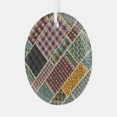 Indian Patchwork: Texturierte Leinwand Imitation. Ornament Aus Glas (Vorderseite links)