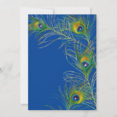 Indian Peacock Feathers Modern Gold Typografy Einladung (Rückseite)