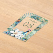 Indian Peacock Floral Wedding Acrylic Table Number Acryleinladungen (Ablage )
