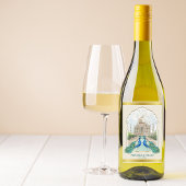 Indian Peacock Gold Taj Mahal Ästhetische Hochzeit Weinetikett