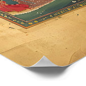 Indian Pichwai Art Poster Mughal Royal Pavilion (Ecke)