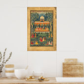 Indian Pichwai Art Poster Mughal Royal Pavilion (Küche)