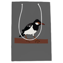 Indian Pied Myna Bird Art Mittlere Geschenktüte