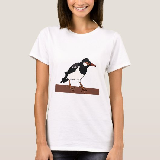 Indian Pied Myna Bird Art T-Shirt (Vorderseite)