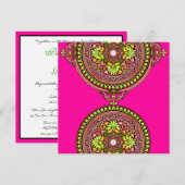 Indian Pink Disks Hochzeitseinladung Einladung (Vorne/Hinten)