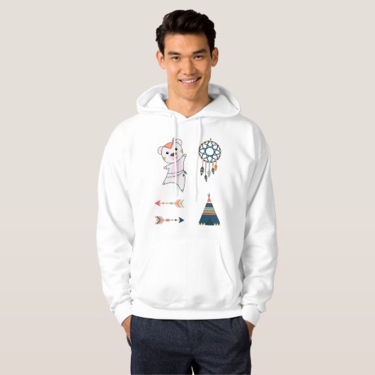 Indian Polar Bear Sticker Set Bär Dreamcatcher Hoodie (Vorne ganz)