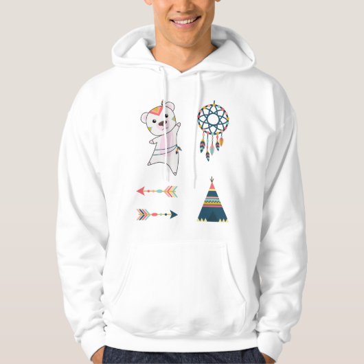 Indian Polar Bear Sticker Set Bär Dreamcatcher Hoodie (Vorderseite)