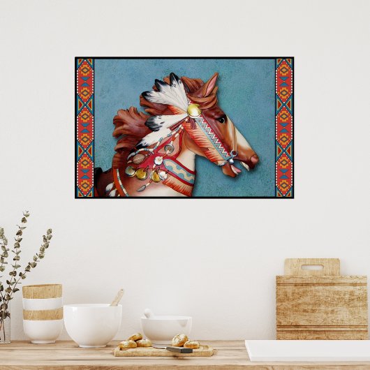 Indian Pony Head Print Poster (Küche)
