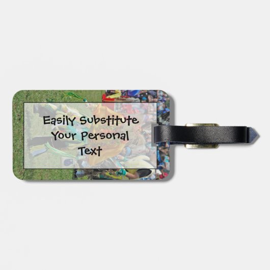 Indian Pow Wow Easy ID Personal Gepäckanhänger (Rückseite horizontal)