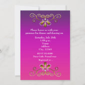 Indian Princess Gold Lila Pink Party Einladungen (Rückseite)