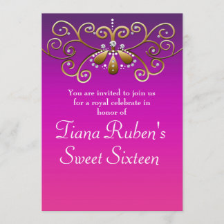 Indian Princess Gold Lila Pink Party Einladungen