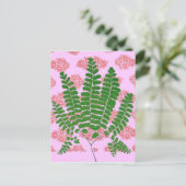 Indian Print Fern Pinks Postkarte (Stehend Vorderseite)