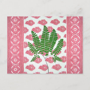 Indian Print Pink Fern Postkarte